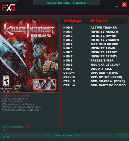 Killer Instinct v3.9.39080.1.289200.r (64Bits) Trainer +14